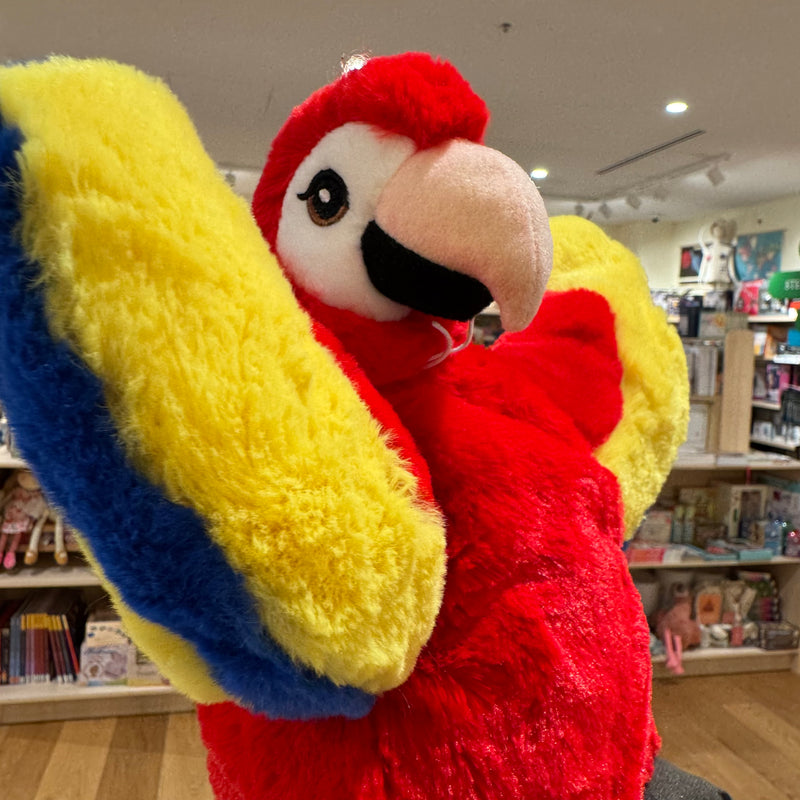Eco Scarlet Macaw Hand Puppet 25cm by Eco Buddies Pretend and Imaginative Play Plush Toys 3yrs+