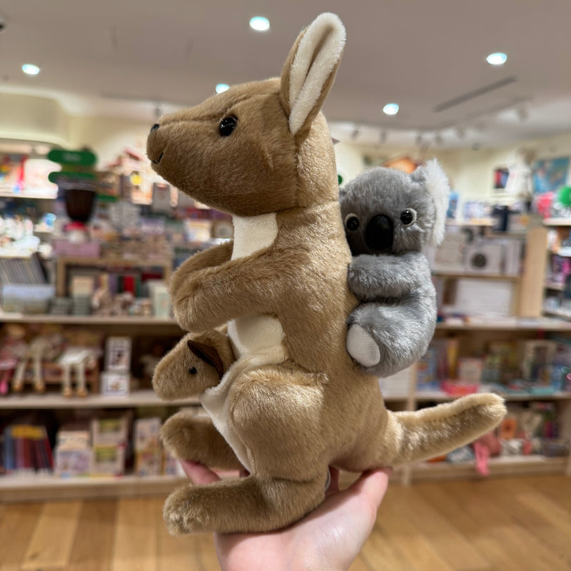 JILL-A-ROO The Kangaroo with Joey and Koala 23cm by Jumbuck Australia Pretend and Imaginative Play Plush Toys 3yrs+