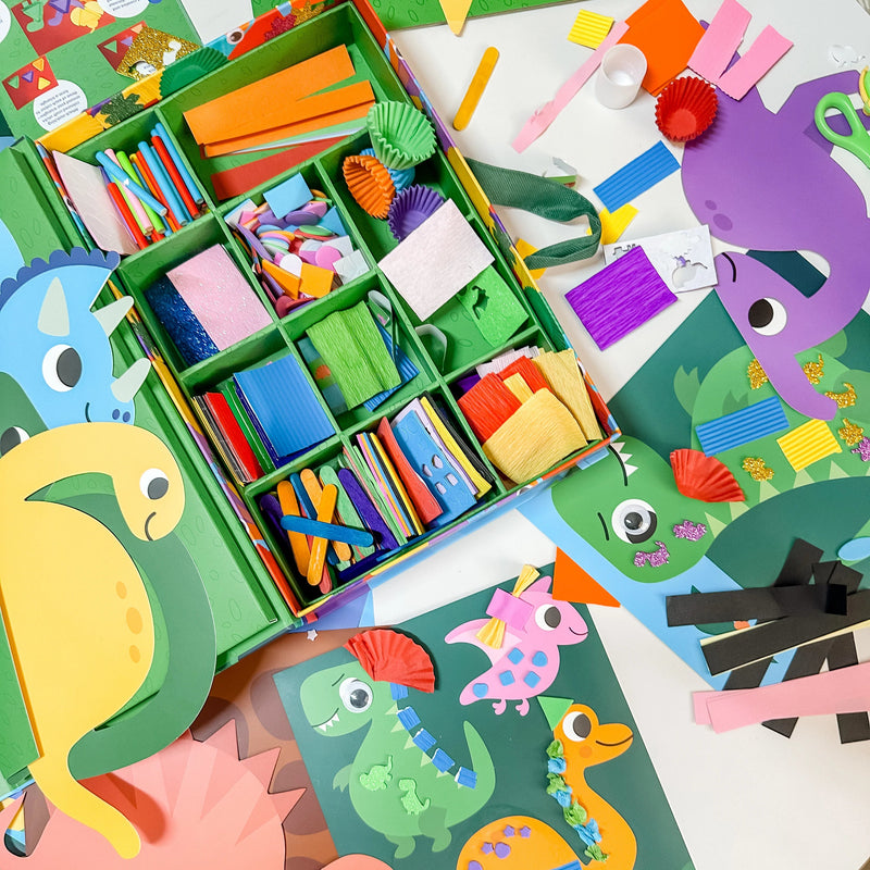 My Creative Box LARGE Dinosaur Collage Sensory Activity Craft Box with over 1000 Craft Pieces Art and Craft for Kids 3yrs+