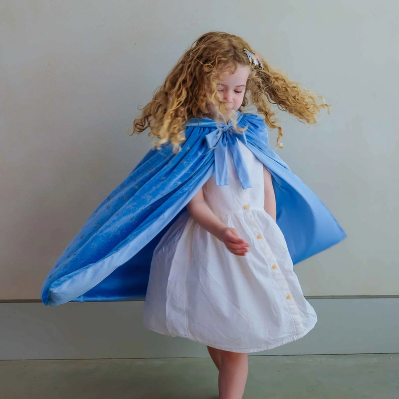 Ice Queen Cape BLUE Velvet By Mimi & Lula Kids Costumes Fairy Unicorn Castle Theme Halloween 3yrs+