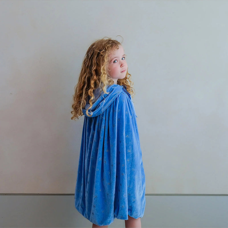 Ice Queen Cape BLUE Velvet By Mimi & Lula Kids Costumes Fairy Unicorn Castle Theme Halloween 3yrs+
