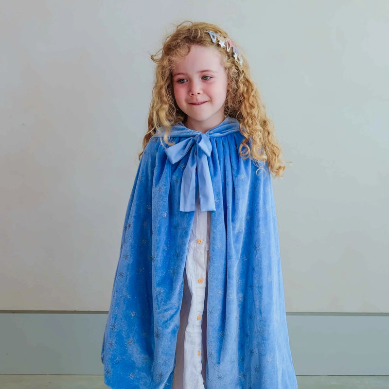 Ice Queen Cape BLUE Velvet By Mimi & Lula Kids Costumes Fairy Unicorn Castle Theme Halloween 3yrs+
