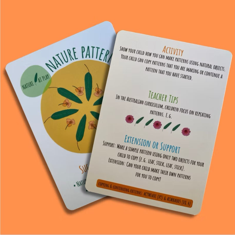 Foundation/Prep Maths Cards 20 Outdoor Activities by Nature at Play Math Games for Kids