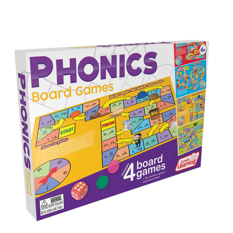 Phonics Board Games by Junior Learning Early Literacy Cognitive Language Phonics 4yrs+