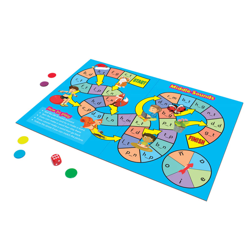 Phonics Board Games by Junior Learning Early Literacy Cognitive Language Phonics 4yrs+