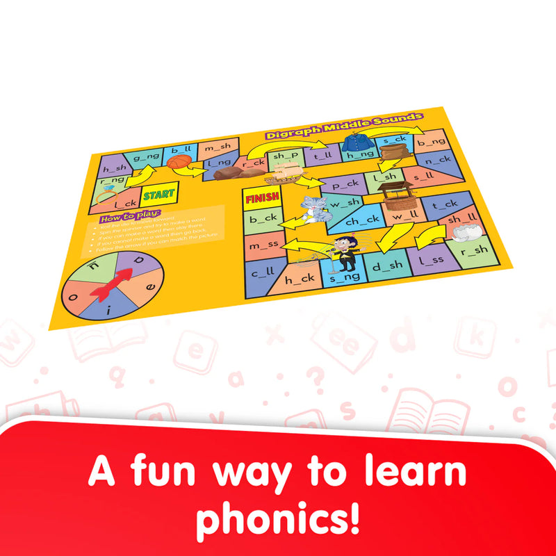 Phonics Board Games by Junior Learning Early Literacy Cognitive Language Phonics 4yrs+