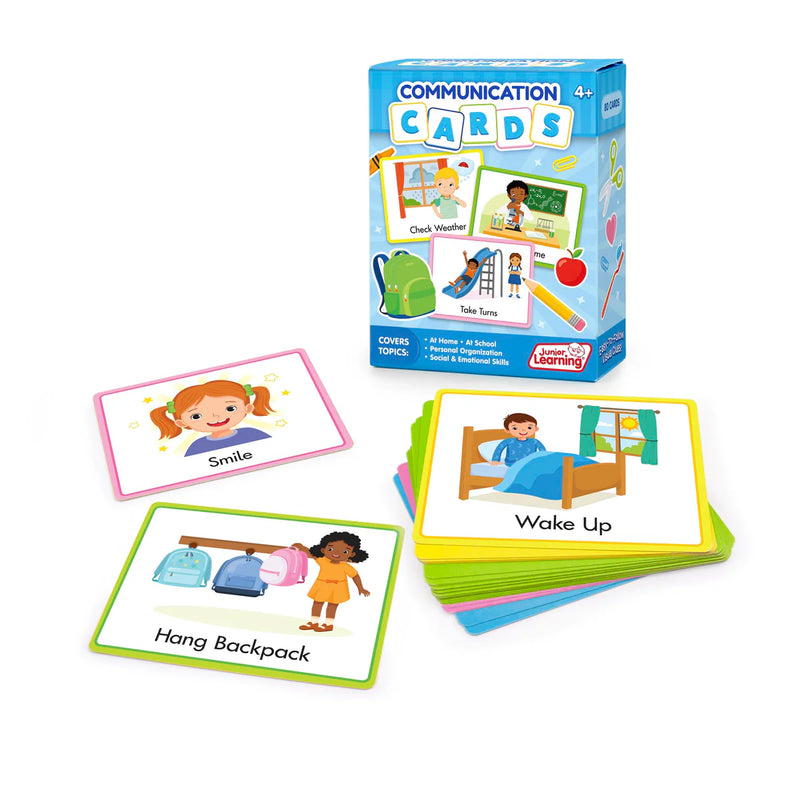 Communication Cards by Junior Learning Early Literacy Phonics Cognitive Language 4yrs+
