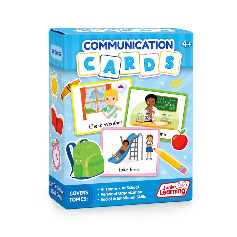 Communication Cards by Junior Learning Early Literacy Phonics Cognitive Language 4yrs+