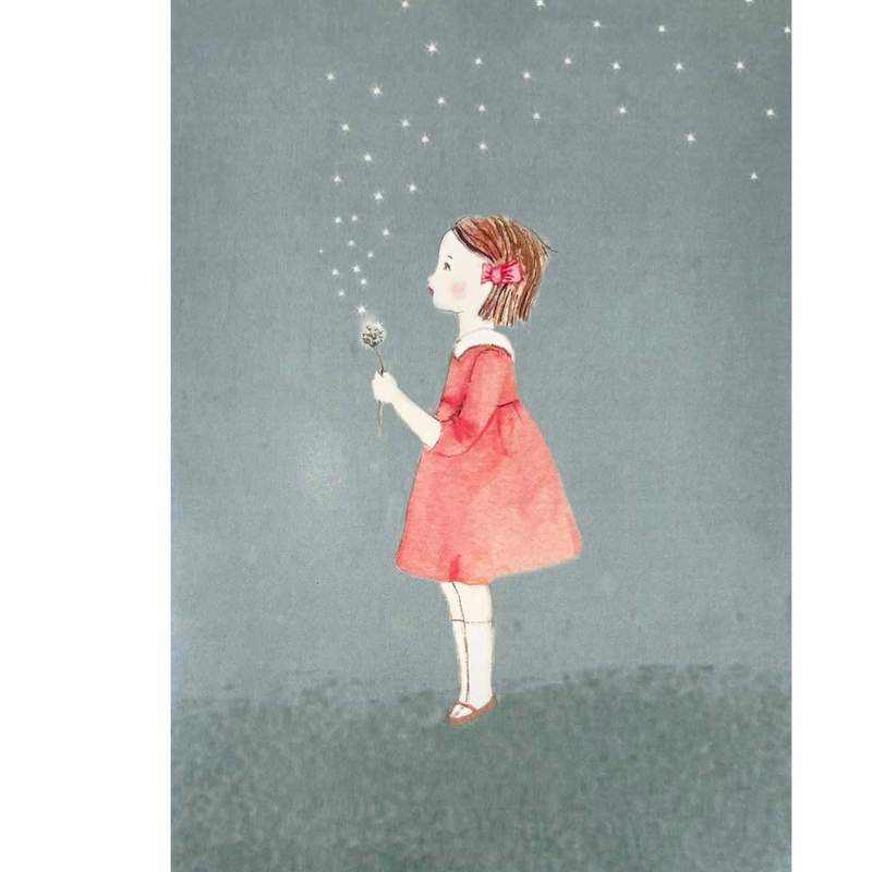 Girl in Red Dress Greeting Card by Michelle Pleasance Kids Greeting Card