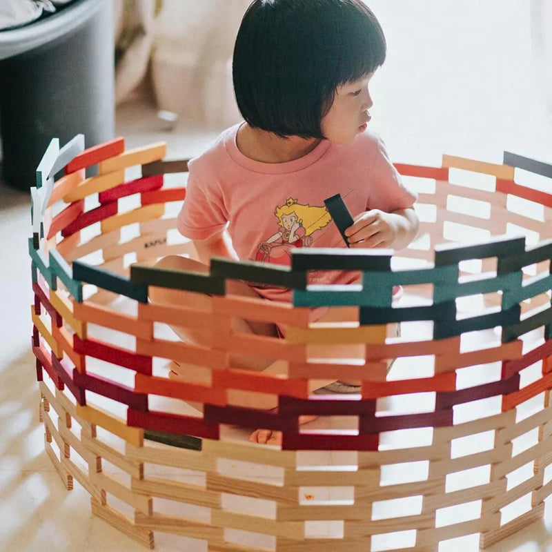 KAPLA Blocks Building Planks 100 Octocolour With Wooden Case Set Wooden Building Blocks Toys 3yrs+