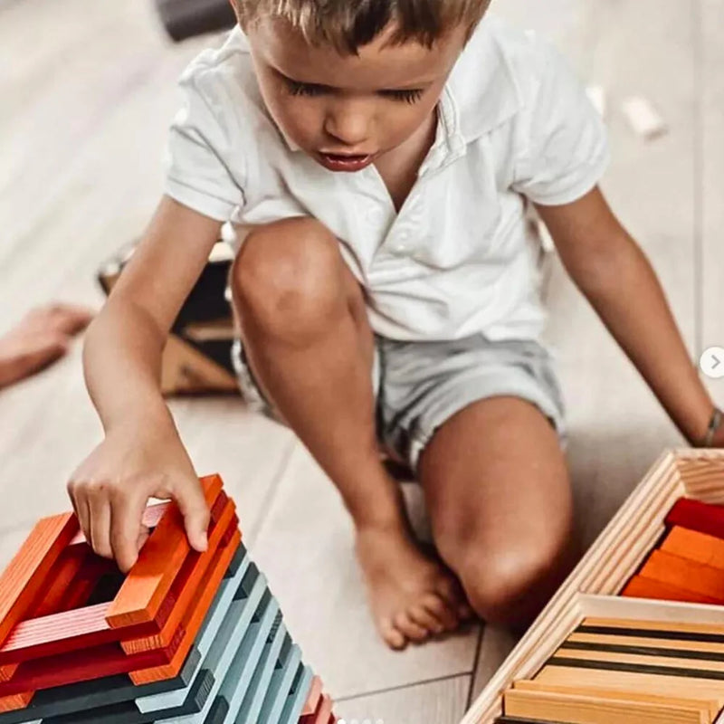 KAPLA Blocks Building Planks 100 Octocolour With Wooden Case Set Wooden Building Blocks Toys 3yrs+