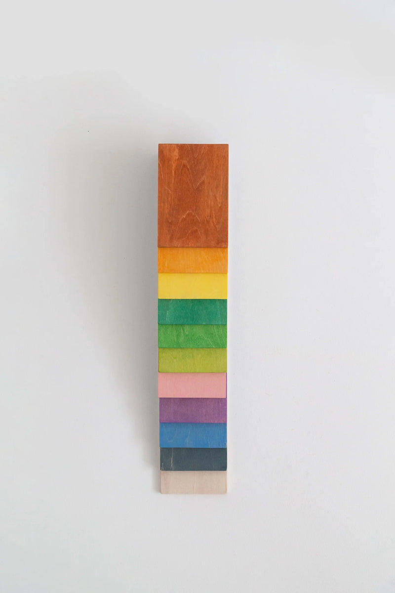 Wooden Stepped Building Blocks Four Seasons 8pc by Avdar Toys Waldorf Inspired Wooden Toys 3yrs+