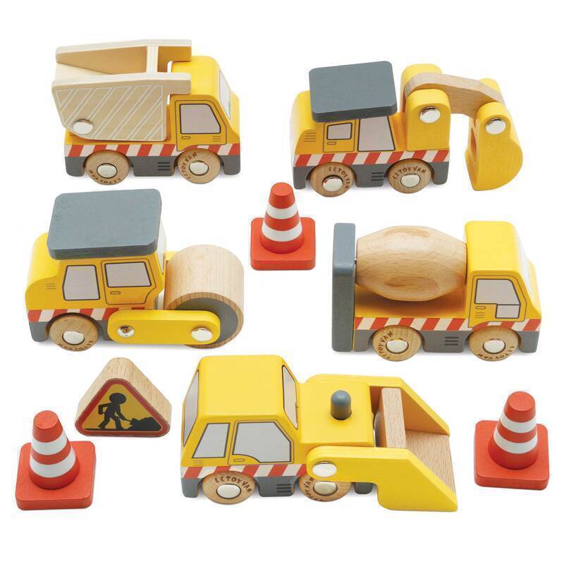 Le Toy Van Construction Set 9pcs  Wooden Toy Car Toddler Gifts Idea 2yrs+
