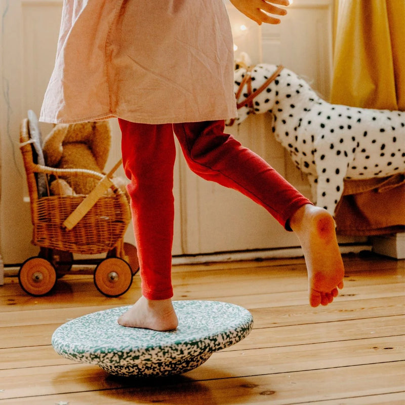 Stapelstein Stepping Stones Limited Edition Original 6 + 1 Red Blush Original + 1 Dark Green UFO Board Developmental Toys for Toddlers Gifts Idea 12m+ (Furniture Shipping)