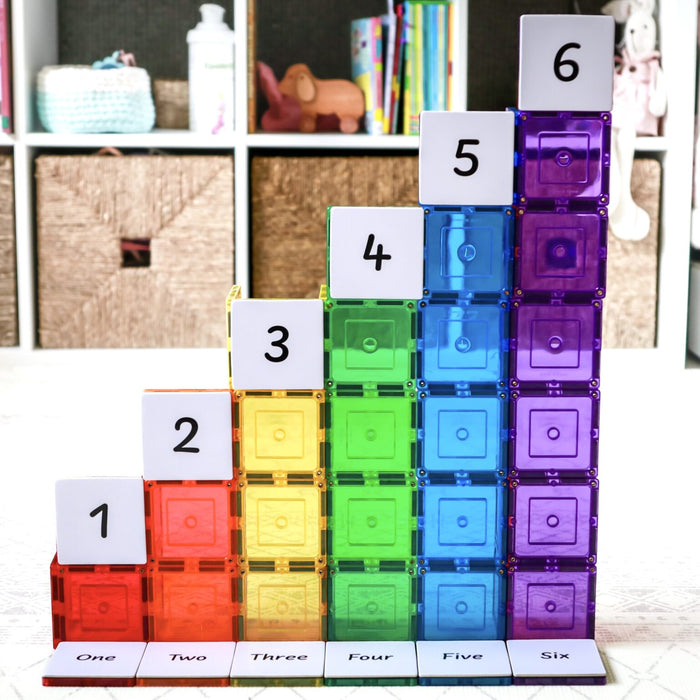 Learn and Grow Toys Magnetic Tiles Topper Numeracy Pack - 40 Piece 3yrs+