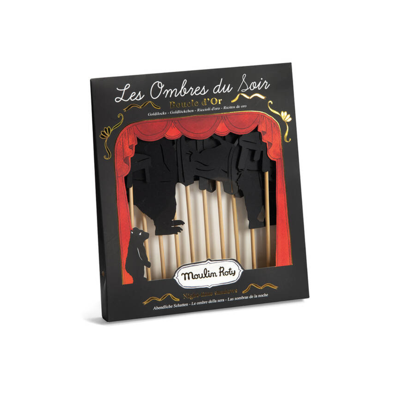 Goldilocks And The Three Bears Night Time Shadow Puppets 11pcs by Moulin Roty Pretend and Imaginative Play Gifting Idea for 3yrs+