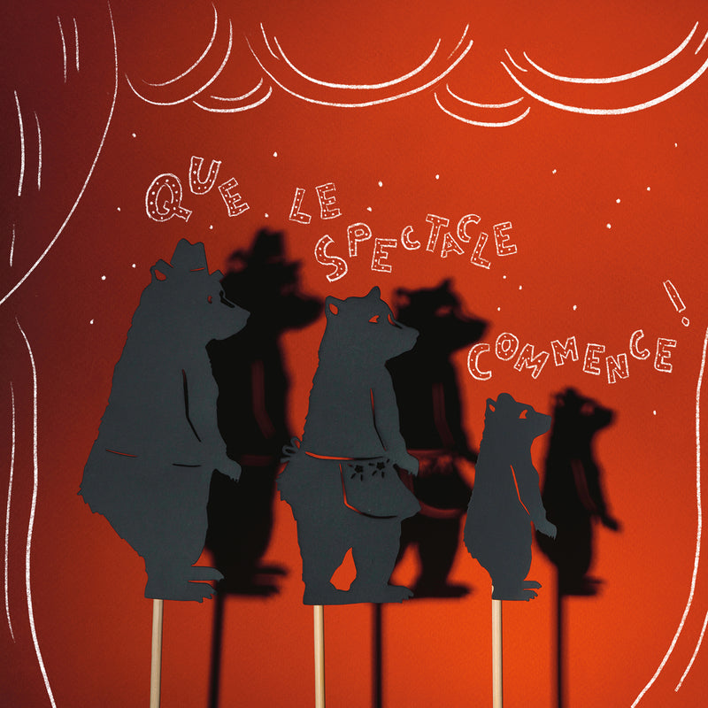 Goldilocks And The Three Bears Night Time Shadow Puppets 11pcs by Moulin Roty Pretend and Imaginative Play Gifting Idea for 3yrs+