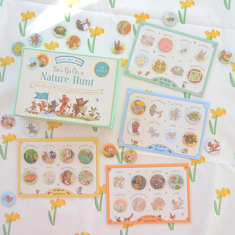 Let's Go On a Nature Hunt Matching and Memory Board Game by Freya Hartas Magic Cat 3yrs+