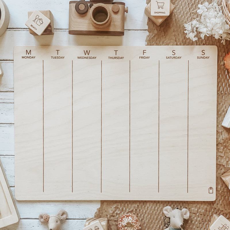 Second Scout Wooden Calendar Wooden Planner Little Agenda Developmental for Toddlers Gift Idea Best Seller 3yrs+