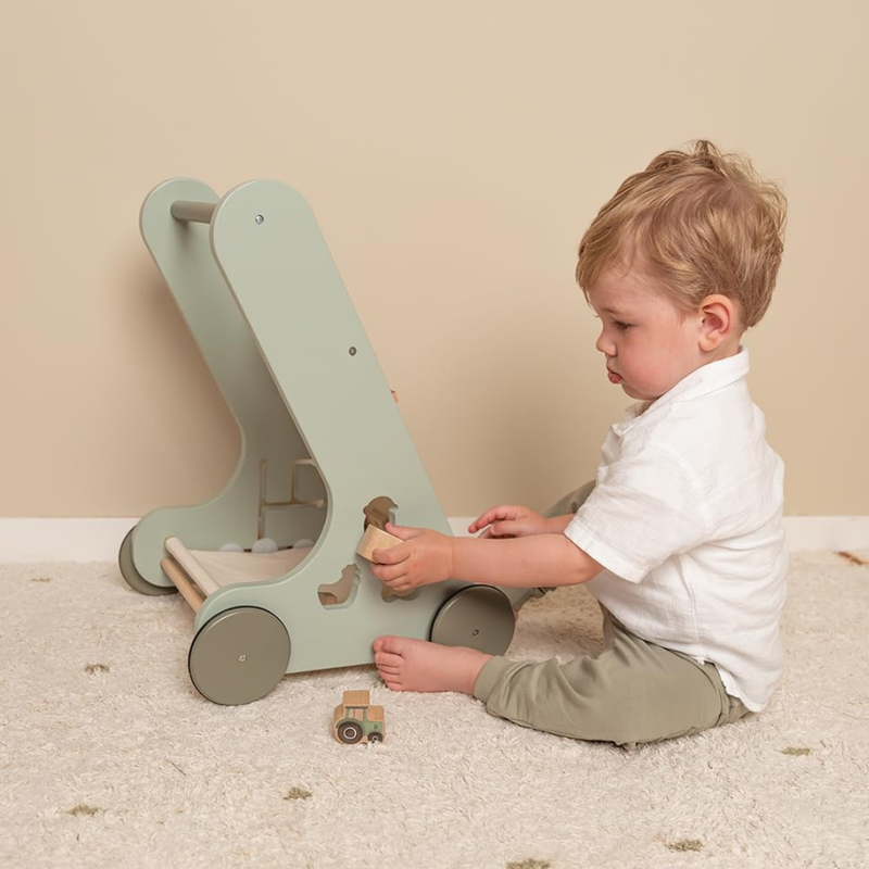 Little Farm Multi-Activity Wooden Baby Walker by Little Dutch Motor Skills Developmental Toys for Toddlers Baby Toys Gift Idea for 12m+