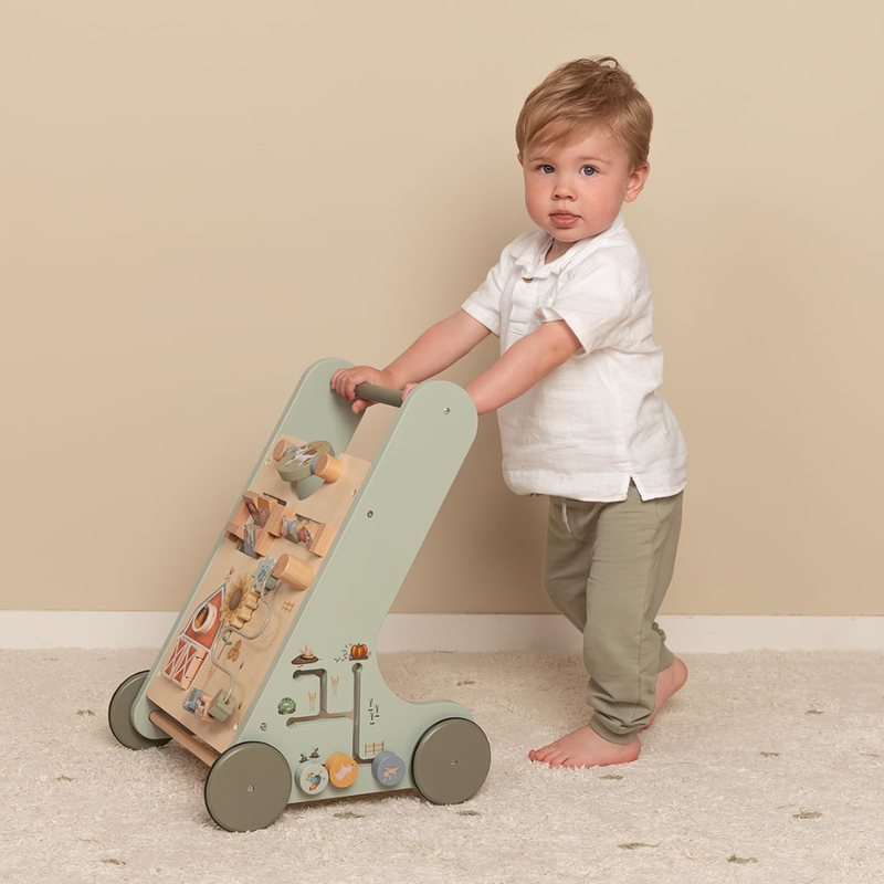 Little Farm Multi-Activity Wooden Baby Walker by Little Dutch Motor Skills Developmental Toys for Toddlers Baby Toys Gift Idea for 12m+