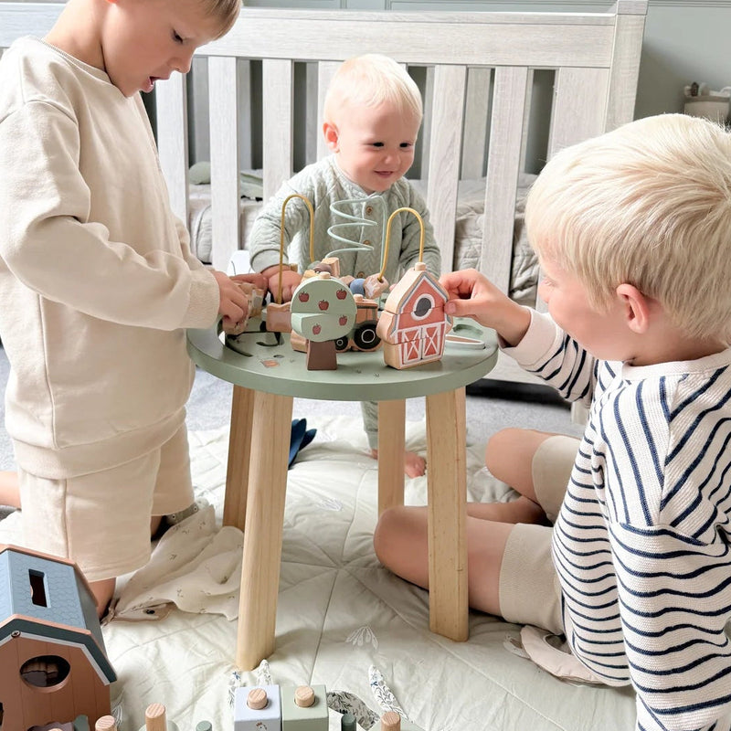 Little Farm Wooden Activity Table by Little Dutch Motor Skills Developmental Toys Farm Toys Kids Furnitures 12m+ (Bulky Shipping)