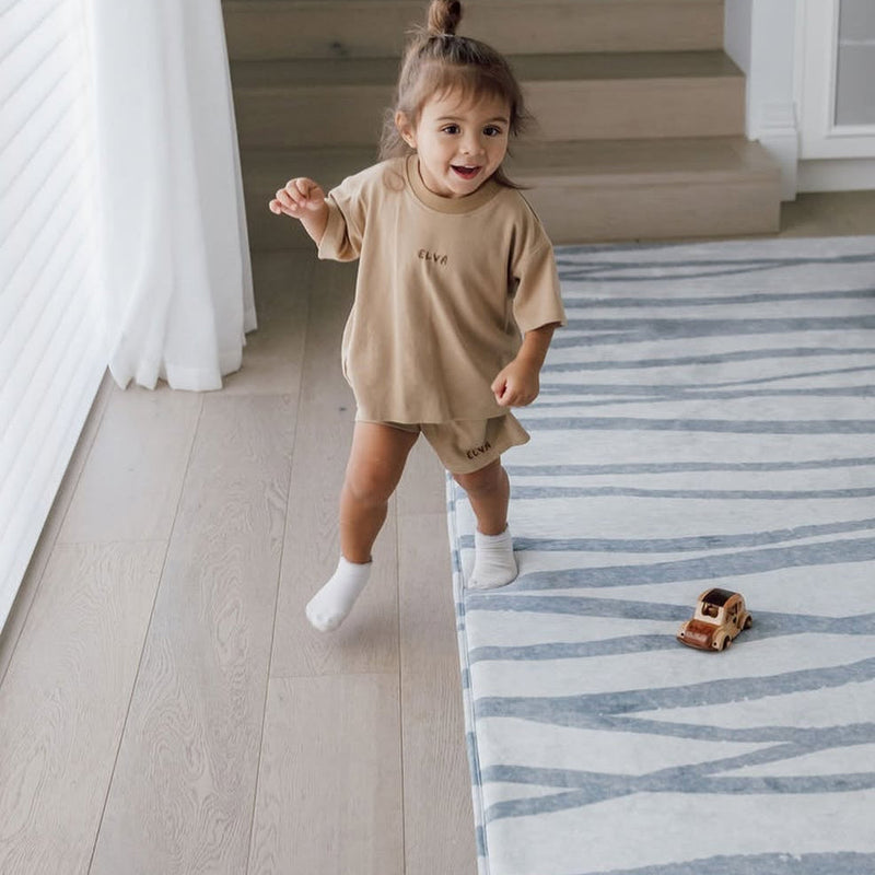 Little Wiwa Play Mat Silver Tide Generos 200x150cm Kids Play Rug Room Decor