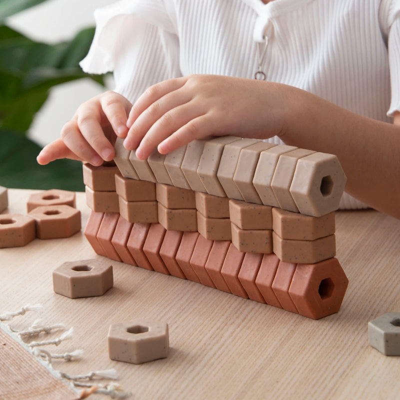 Guidecraft Little Pavers Set 60pcs Construction Building Blocks STEM Toys 2yrs+ (Clearance)