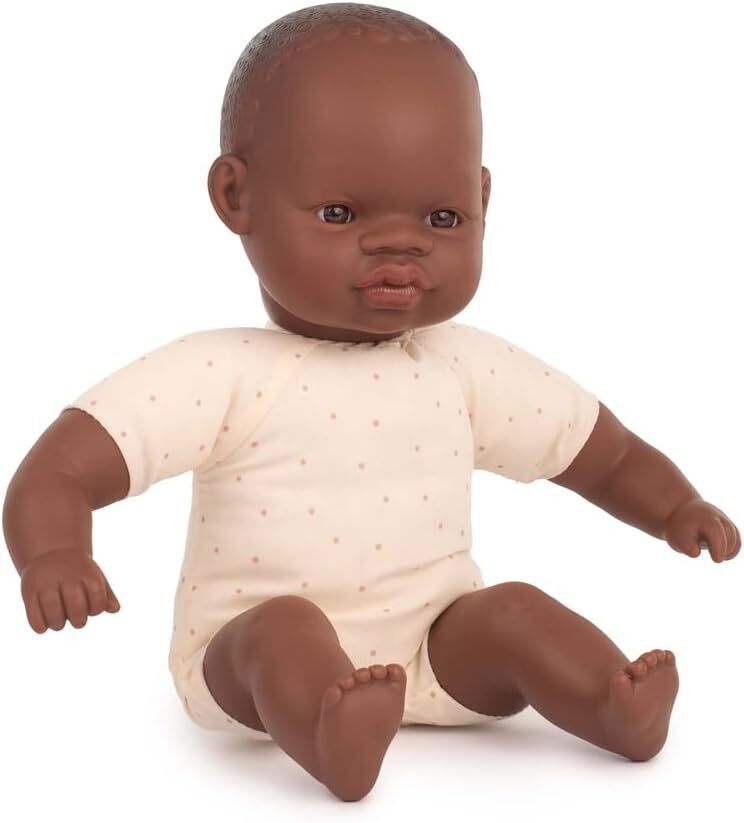 Miniland Soft Body Doll African Baby Toys 32cm Baby Gifts Idea 10m+
