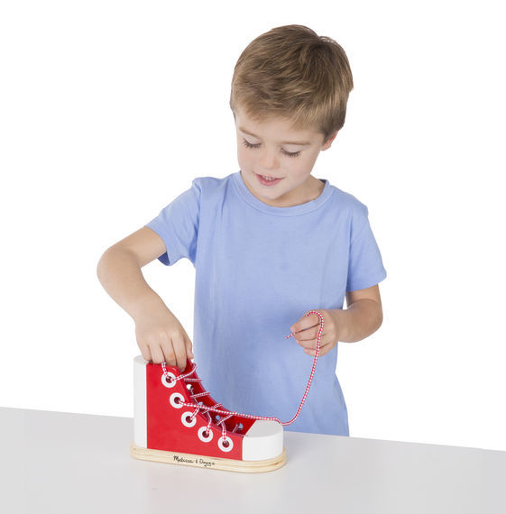 Wooden Lacing Sneaker by Melissa & Doug Montessori Practical Life Materials 3yrs+