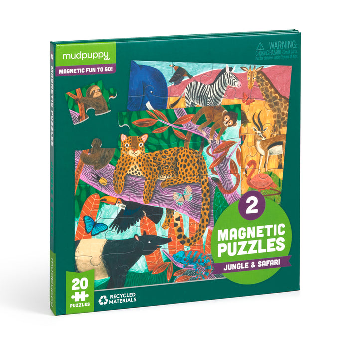 Mudpuppy 20pc Magnetic Puzzle Jungle Safari 4yrs+