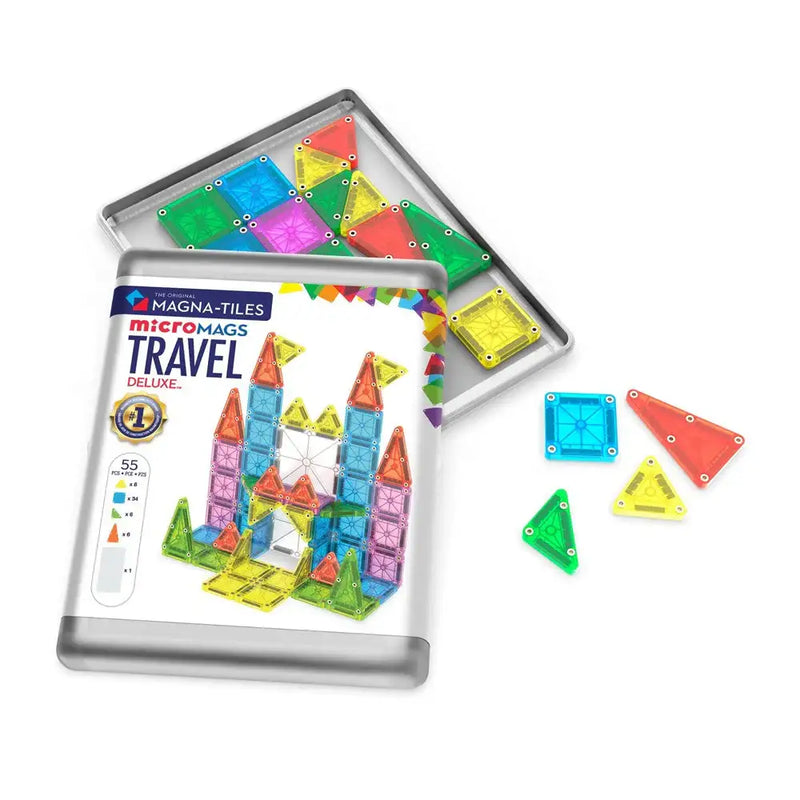 Magna Tiles MicroMAGS Deluxe Mini Travel Set 55pcs Travel Toys Best Seller 3yrs+