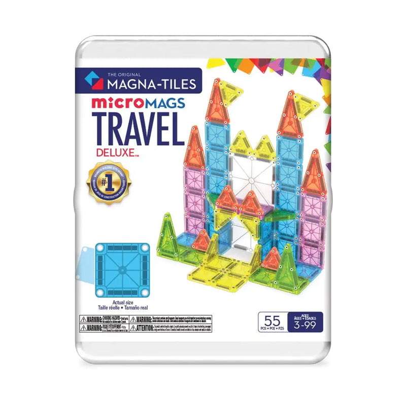 Magna Tiles MicroMAGS Deluxe Mini Travel Set 55pcs Travel Toys Best Seller 3yrs+