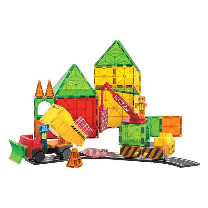 Magna Tiles Builder XL with Crane and Road 50 Piece Set Magnetic Tiles 3yrs+