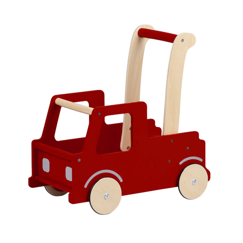 Moover Toys Wooden Push Truck Trolley RED Baby Walker Toddler Toys 18m+ (Bulky Shipping)