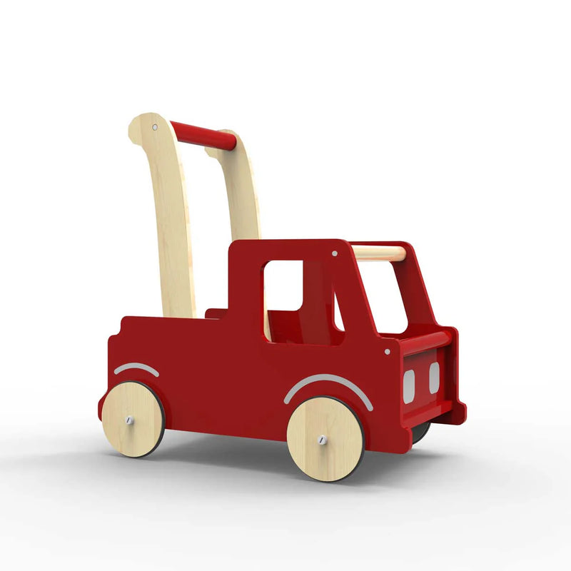 Moover Toys Wooden Push Truck Trolley RED Baby Walker Toddler Toys 18m+ (Bulky Shipping)