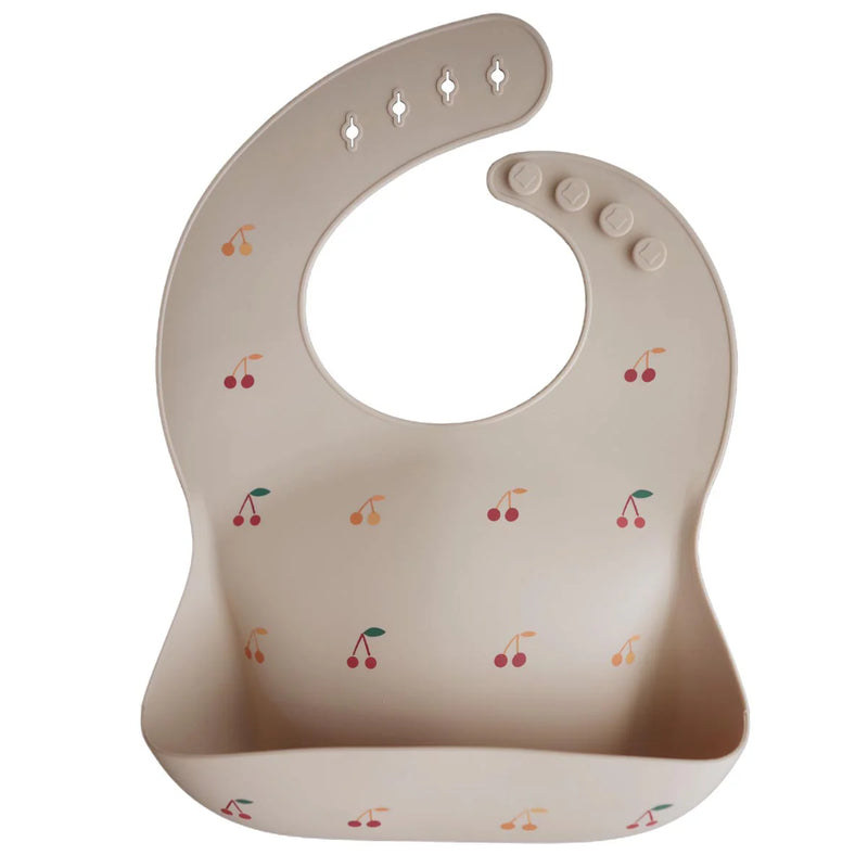 Mushie Silicone Baby Bib Cherries Baby Gifts 0m+