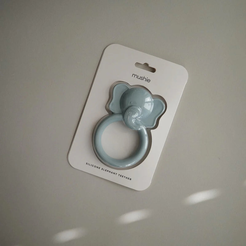 Mushie Elephant Teething Ring Silicone Baby Teether Baby Toys Baby Gifts 3m+