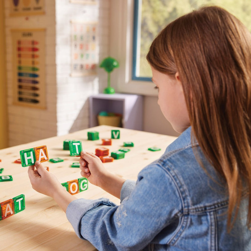 Magna Tiles MicroMAGS Learn Letters 56pc Magnetic Tiles Set Early Literacy for Kids 3yrs+