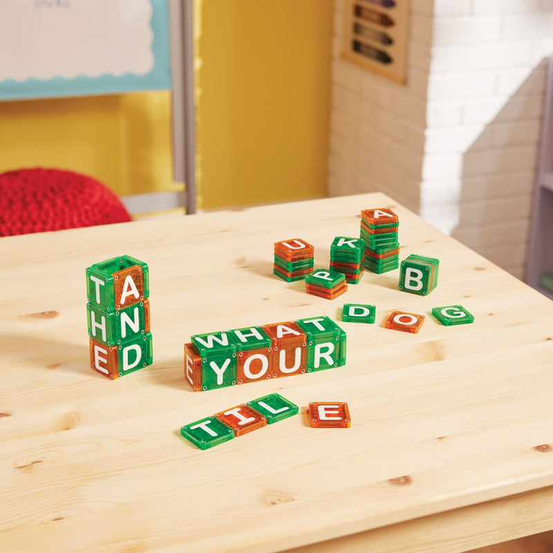 Magna Tiles MicroMAGS Learn Letters 56pc Magnetic Tiles Set Early Literacy for Kids 3yrs+