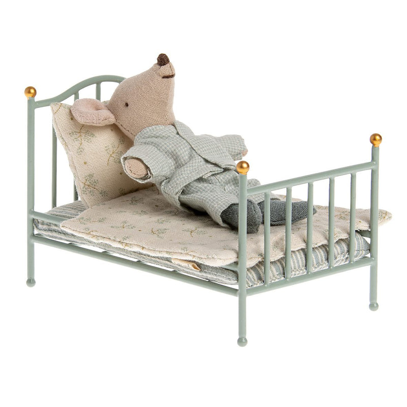 Maileg Vintage Mouse Single Bed Mint Gifting Idea for 3yrs+