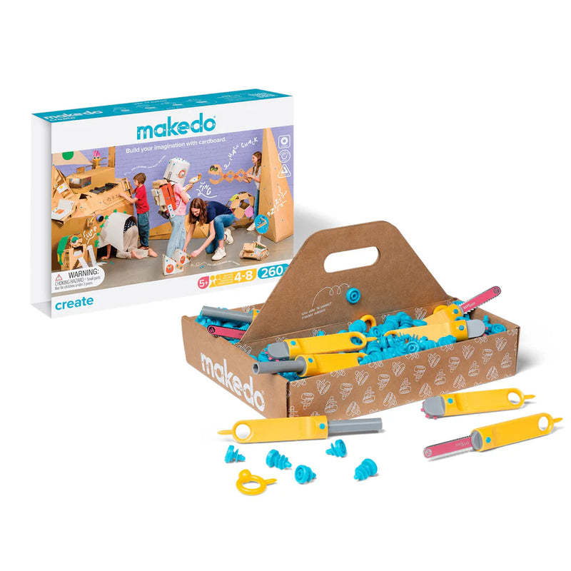 Makedo Create 260pcs Cardboard Construction Set Art and Craft for kids Best Seller Eco Friendly Gift 5yrs+