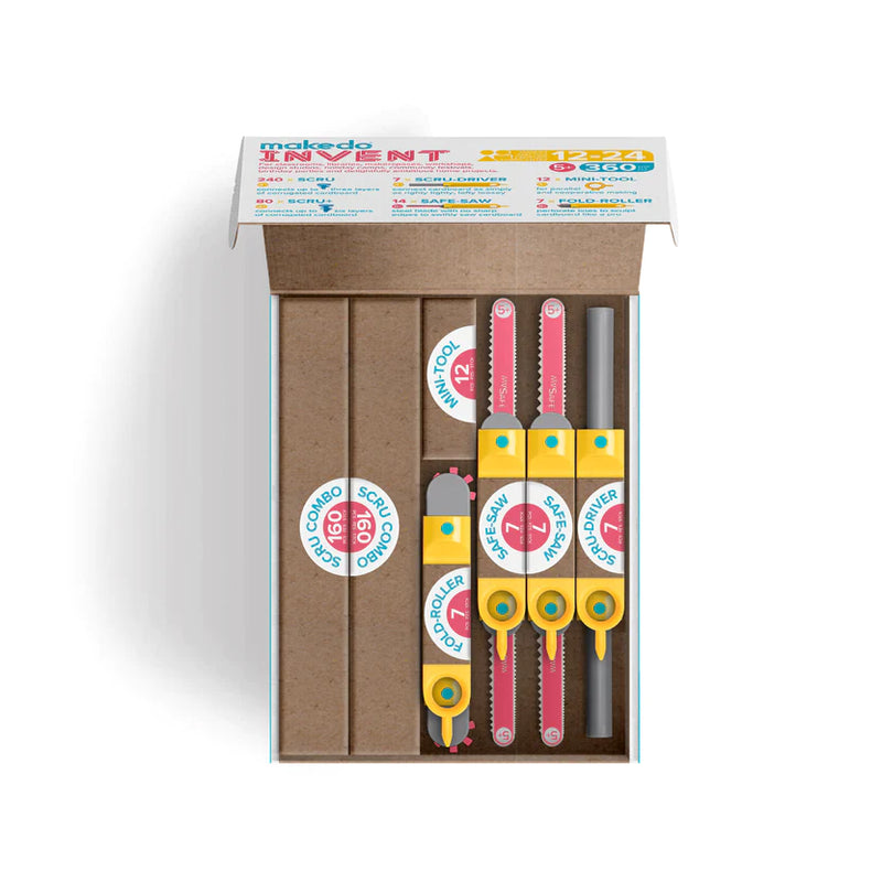 Makedo Invent 360pcs School Project Cardboard Construction Set Art and craft for kids Best Seller Eco Friendly Gift 5yrs+