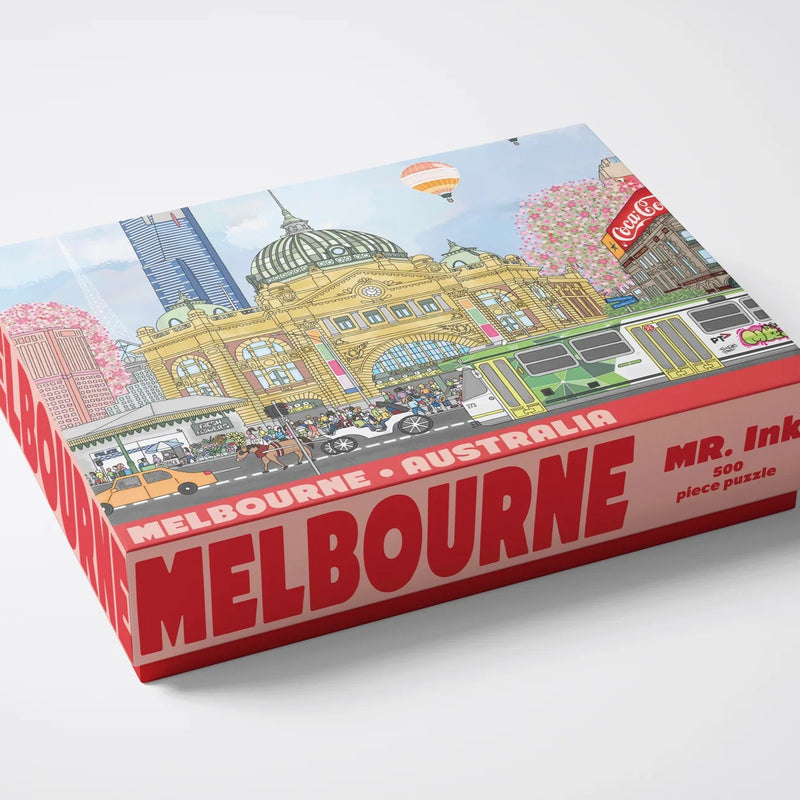 Flinder Station Melbourne Icon 500pc Jigsaw Puzzle by Mr Ink 5yrs+