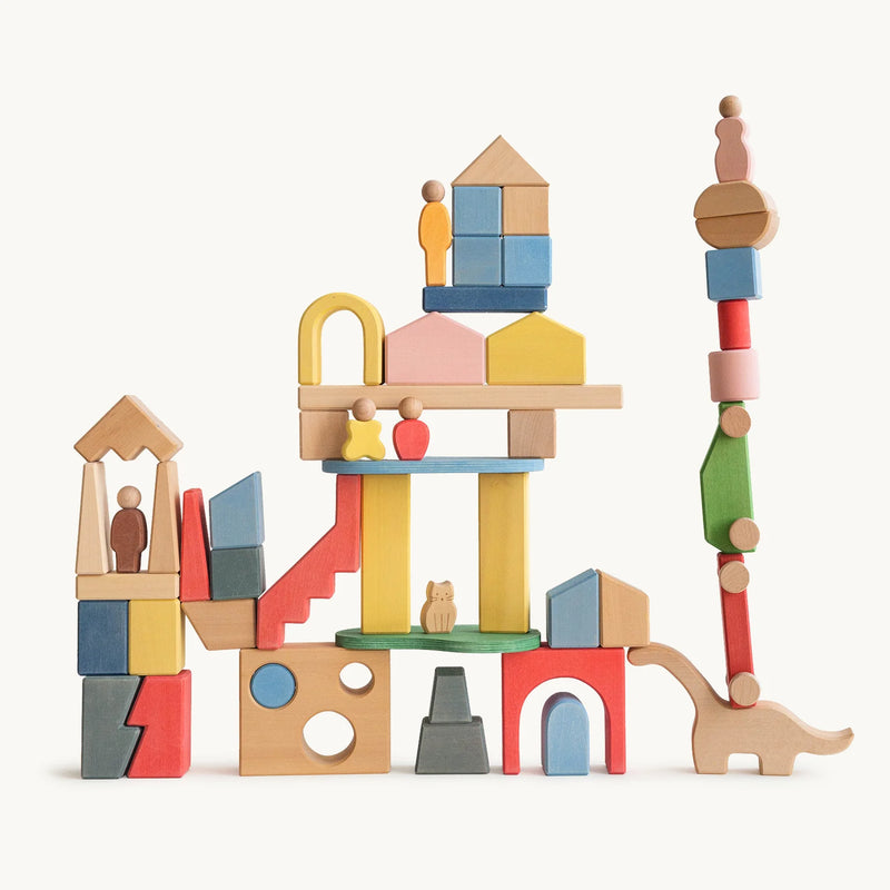 Wooden Metropolis Building Block Set 52pcs by Avdar Toys Wooden Toys Building Blocks STEM Toys Gifting Idea for 3yrs+