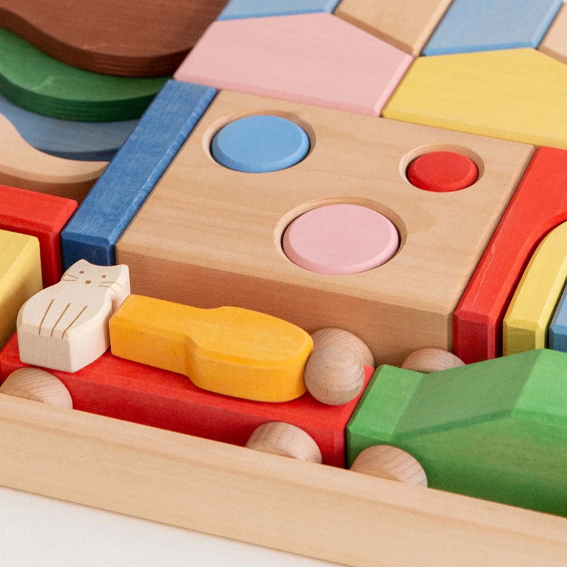 Wooden Metropolis Building Block Set 52pcs by Avdar Toys Wooden Toys Building Blocks STEM Toys Gifting Idea for 3yrs+