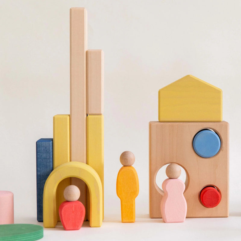 Wooden Metropolis Building Block Set 52pcs by Avdar Toys Wooden Toys Building Blocks STEM Toys Gifting Idea for 3yrs+