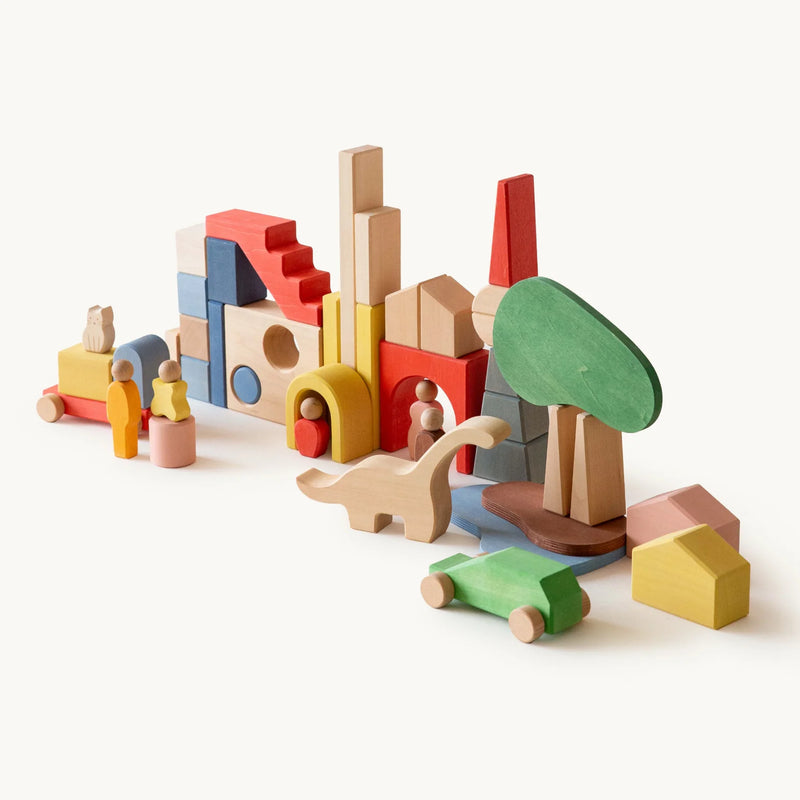 Wooden Metropolis Building Block Set 52pcs by Avdar Toys Wooden Toys Building Blocks STEM Toys Gifting Idea for 3yrs+