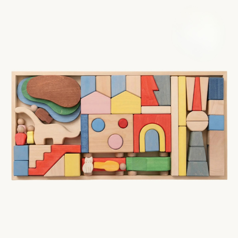 Wooden Metropolis Building Block Set 52pcs by Avdar Toys Wooden Toys Building Blocks STEM Toys Gifting Idea for 3yrs+
