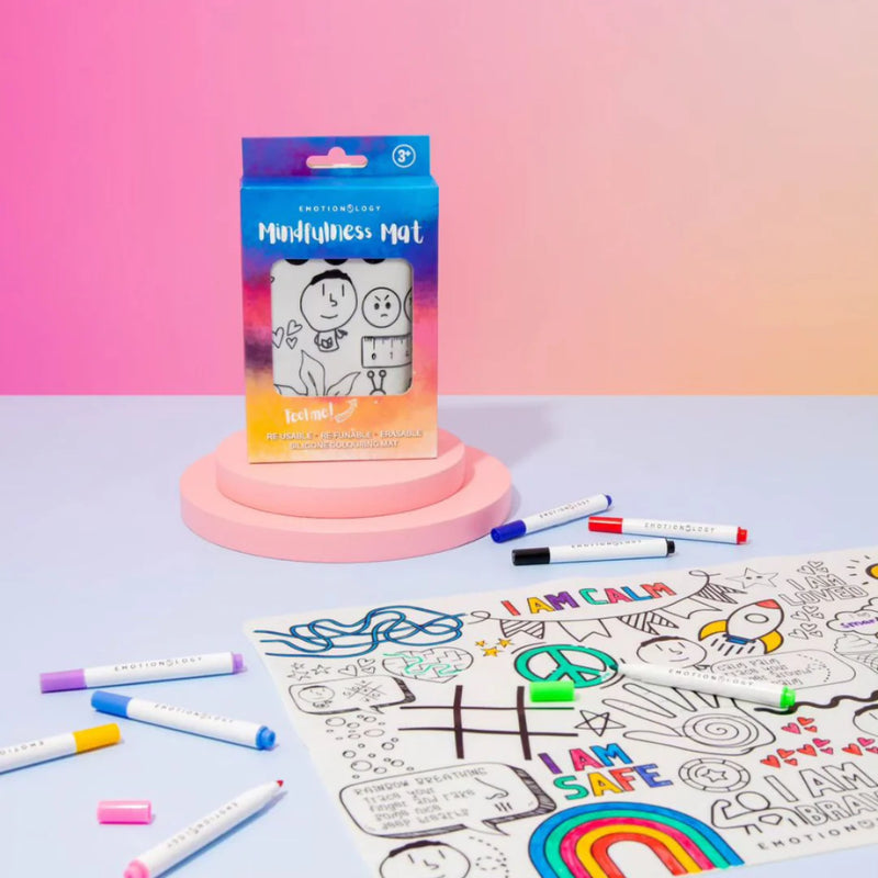 Emotionology Mindfulness Silicone Mat & Markers Art and craft Gift Idea for kids 3yrs+